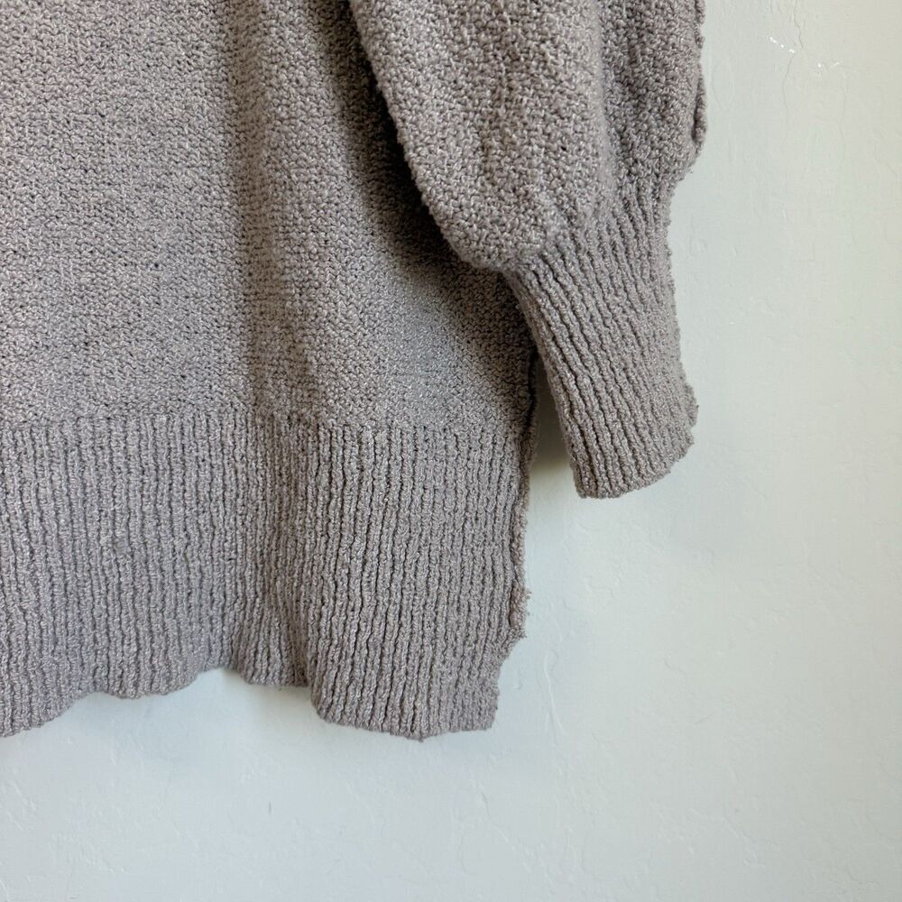 Altard State Beige Oversized V Neck Inside Out Hem Boucle Knit Pullover Sweater - Picture 9 of 15